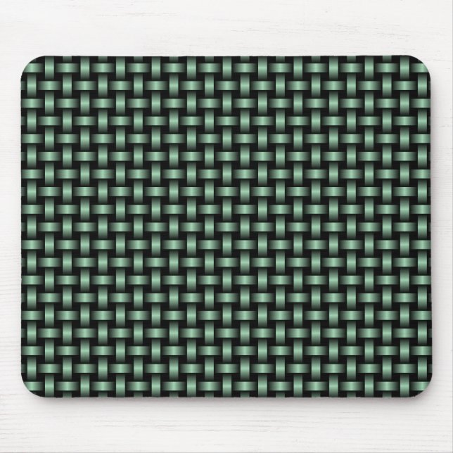 Green Black Weave Pattern Mousepad (Vorne)