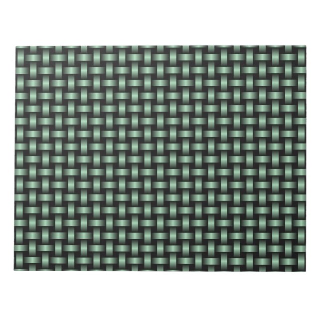 Green Black Weave Pattern Notizblock (Vorderseite)