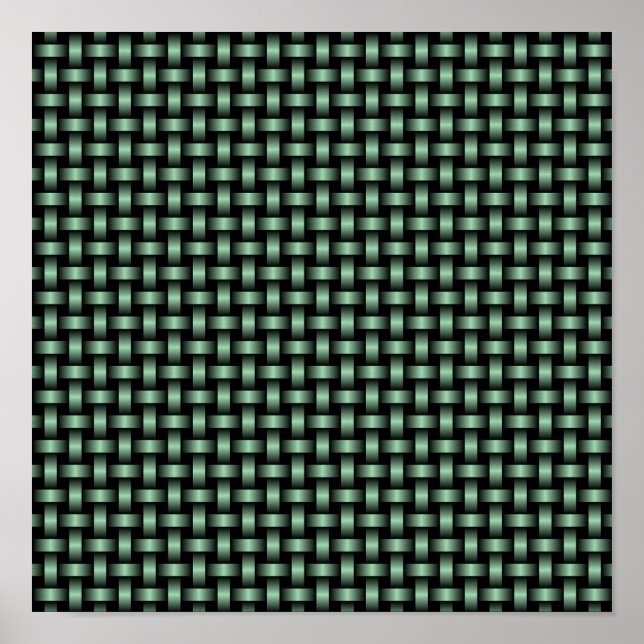 Green Black Weave Pattern Poster (Vorne)