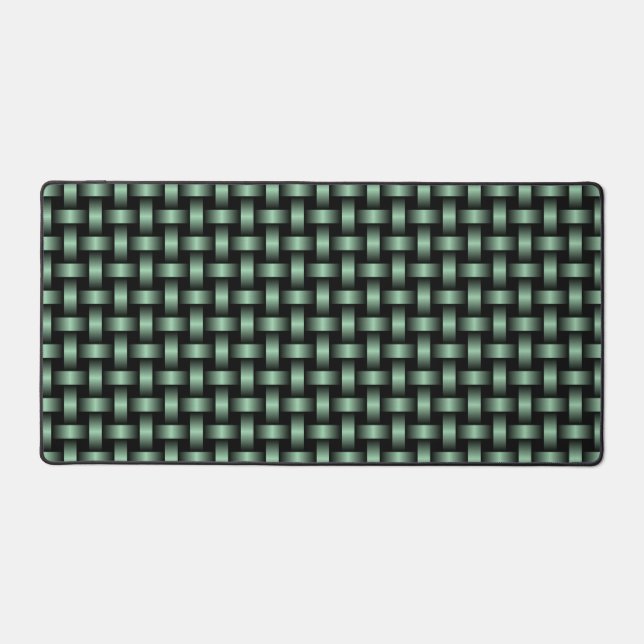 Green Black Weave Pattern Schreibtischunterlage (Vorderseite)