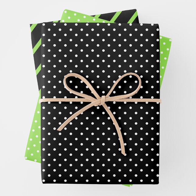 Green, Black & White Geschenkpapier Set (Von Creator hochgeladen)