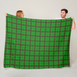 Green Black Yellow Tartan Fleecedecke