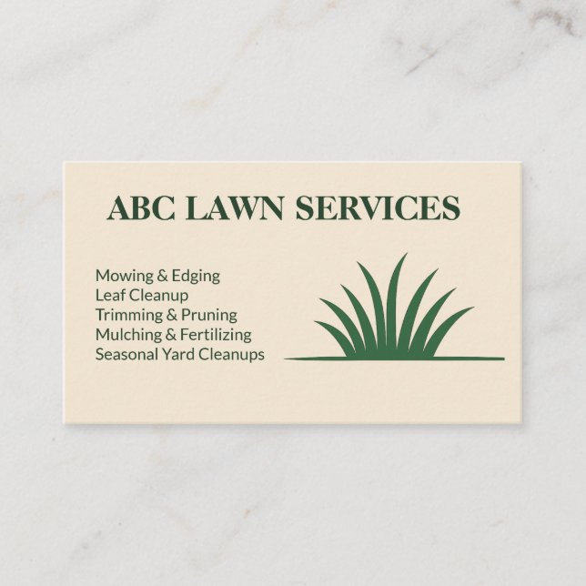 Green Blades Lawn Care Visitenkarte (Vorderseite)