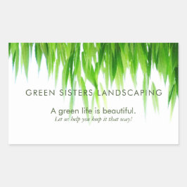 Green Blätter Earth Friendly Design Rechteckiger Aufkleber