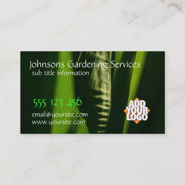 Green Blätter Garden Services Business Card Visitenkarte (Vorderseite)