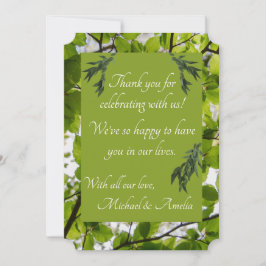 Green Blätter Wedding Corner Danke Karte