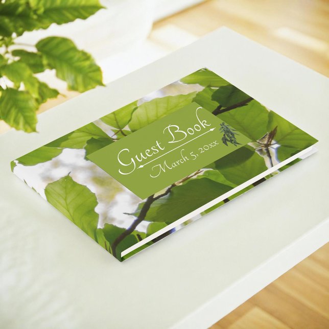 Green Blätter Wedding Guest Book Gästebuch (Von Creator hochgeladen)