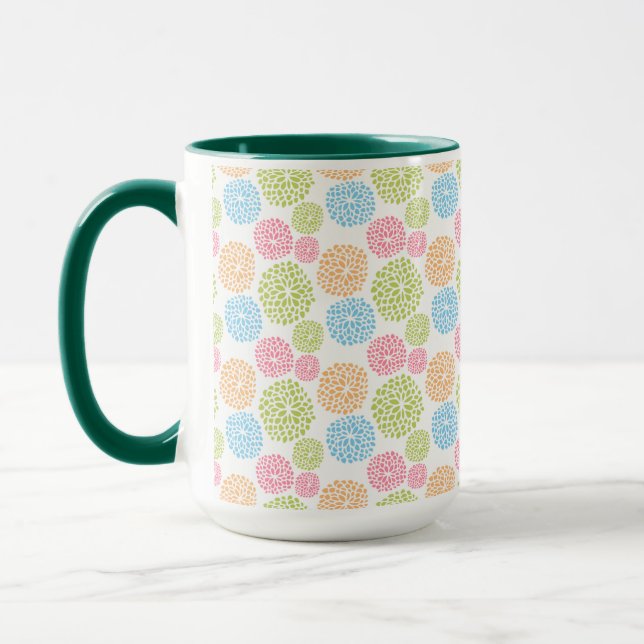 GREEN BLAU ORANGE PINK OSTERE BLUME TASSE (Links)