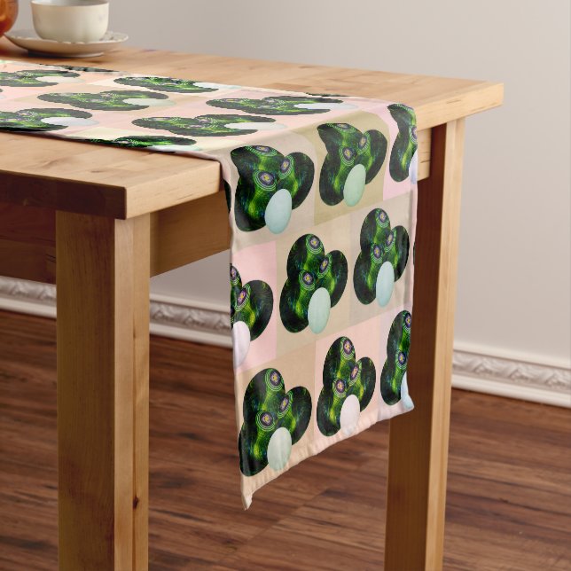 Green Block Art Lawn Bowls Pattern, Table Runner Kurzer Tischläufer (Beispiel)