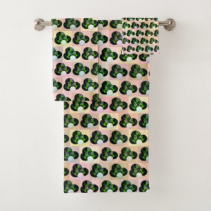Green Block Art Rasen Muster, Badetücher Set