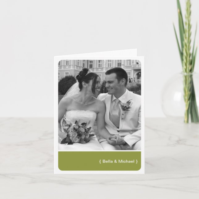 Green block round corner photo moderne merci (Devant)