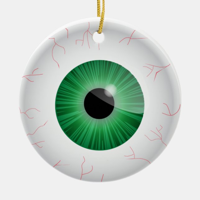 Green Bloodshot Eyeball Ornament (Vorne)