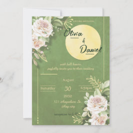 Green Blossom Engagement & Wedding Invitation Einladung