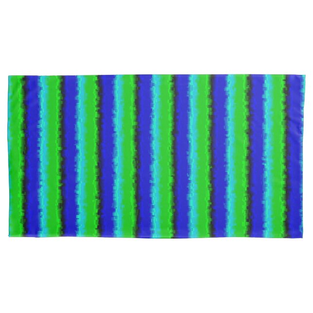 Green Blue abstrakt 3D Regenbogenmuster Kissenbezug (Vorderseite)