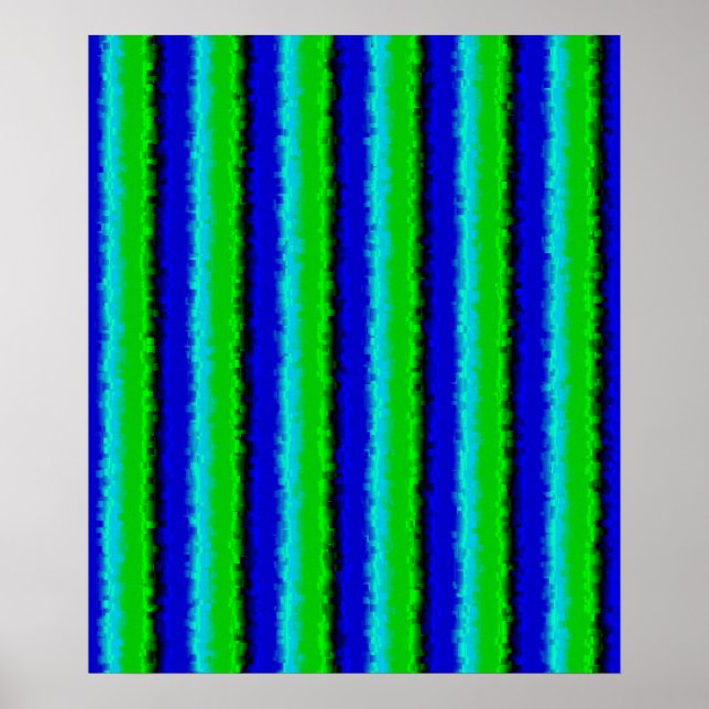 Green Blue abstrakt 3D Regenbogenmuster Poster (Vorne)