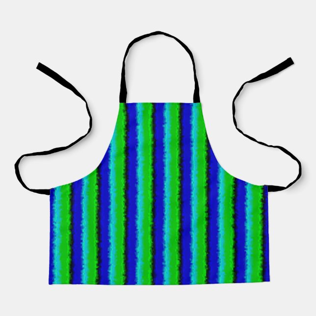 Green Blue abstrakt 3D Regenbogenmuster Schürze (Vorderseite)