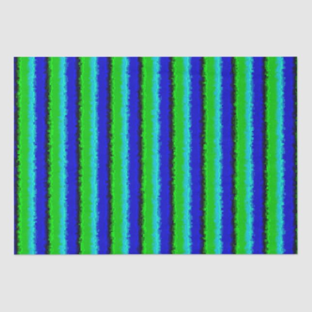 Green Blue abstrakt 3D Regenbogenmuster Seidenpapier (Vorderseite)