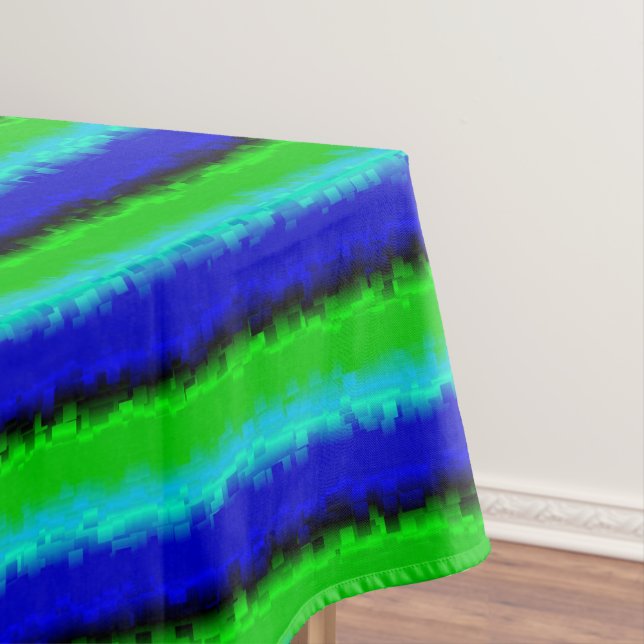 Green Blue abstrakt 3D Regenbogenmuster Tischdecke (Beispiel)