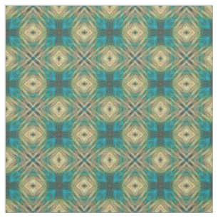 Green Blue Aquamarin Türkise Aztec Mosaikmuster Stoff