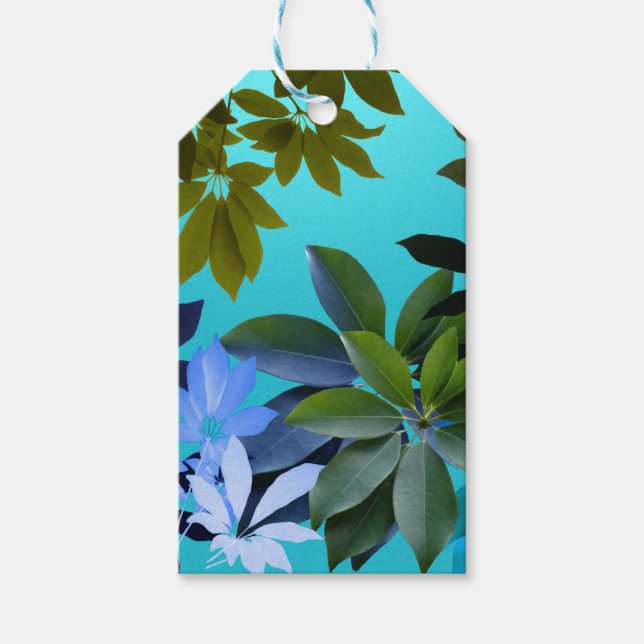 "Green & Blue"-Blätter - kundenspezifische Geschen Geschenkanhänger (Vorderseite)