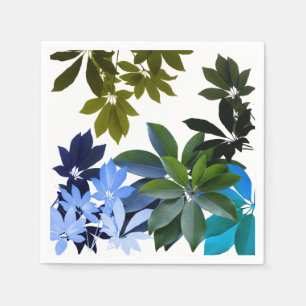 Green & Blue Blätter Standard Cocktail Napkin Serviette