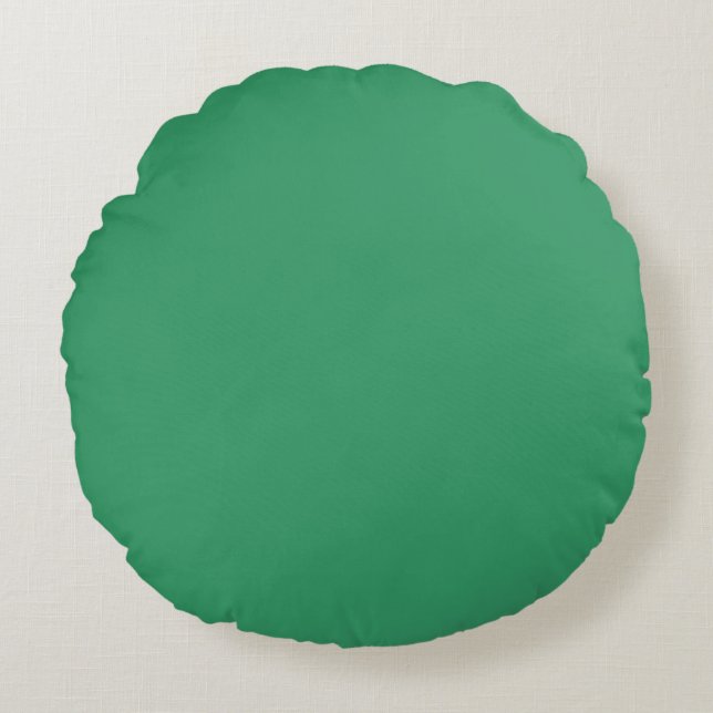 Green Blue Blau schlichte Farbe Rundes Kissen (Vorderseite)