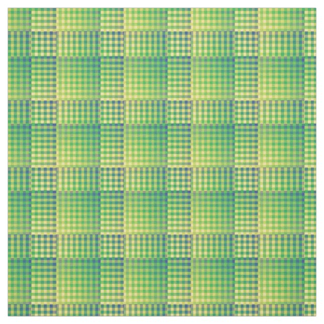 Green Blue Checker Abstract Pattern Stoff (Muster)
