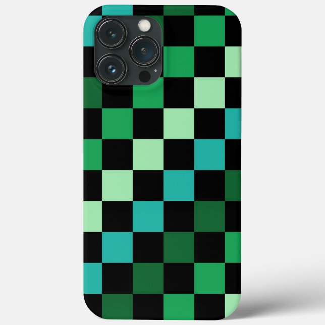 Green Blue Checkered Gingham Pattern Case-Mate iPhone Hülle (Rückseite)