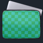 Green Blue Checkered Gingham Pattern Laptopschutzhülle<br><div class="desc">Green Blue Checkered Gingham Pattern</div>
