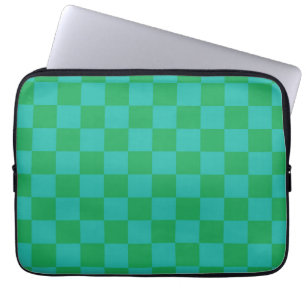 Green Blue Checkered Gingham Pattern Laptopschutzhülle