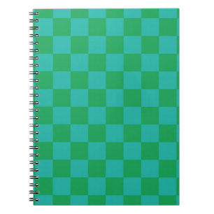 Green Blue Checkered Gingham Pattern Notizblock