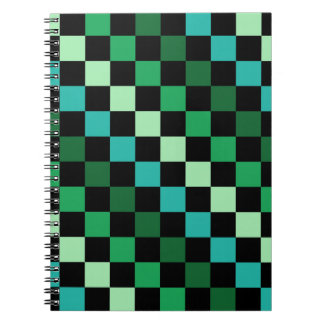 Green Blue Checkered Gingham Pattern Notizblock