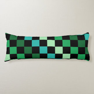 Green Blue Checkered Gingham Pattern Seitenschläferkissen