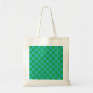 Green Blue Checkered Gingham Pattern Tragetasche
