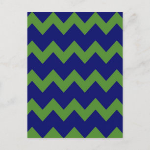 Green Blue Chevrons Postcard Postkarte