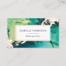 Green Blue Gold Aqucolor Tinte Visitenkarte