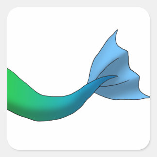 Green/Blue Gradient Mermaid Schwanz Quadratischer Aufkleber
