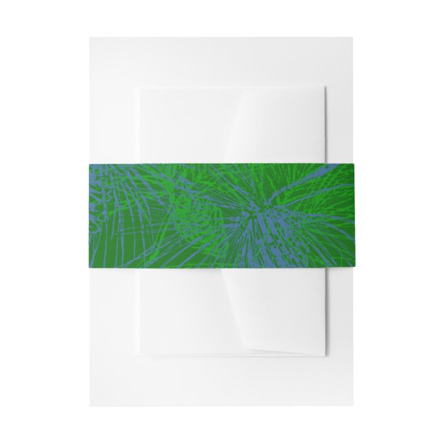 Green Blue Holiday Pine Muster Einladungsbanderole (Vorderseite Beispiel)
