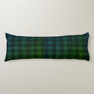 Green Blue Kariert Body Pillow Seitenschläferkissen