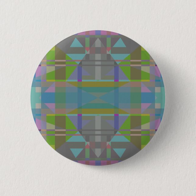 Green Blue Lila Geometric Button (Vorderseite)