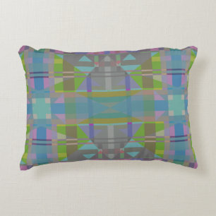 Green Blue Lila Geometric Dekokissen