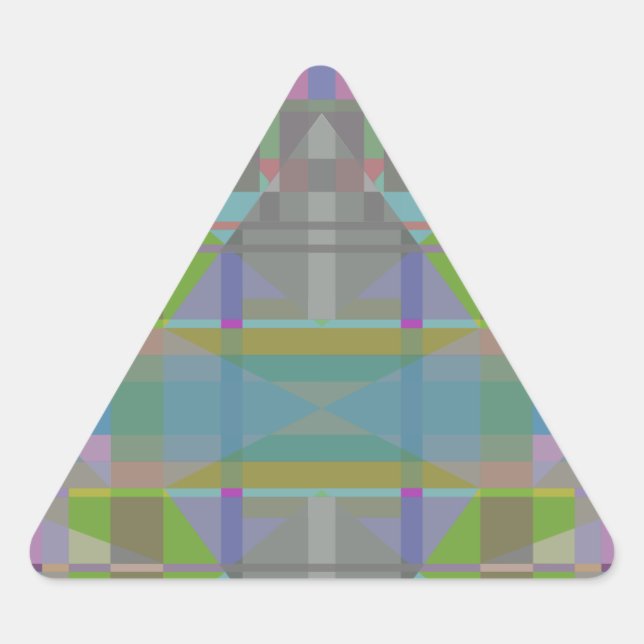 Green Blue Lila Geometric Dreieckiger Aufkleber (Vorderseite)