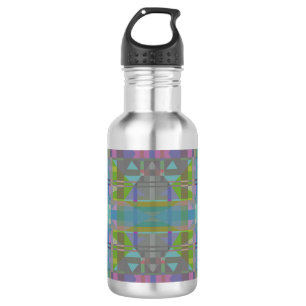 Green Blue Lila Geometric Edelstahlflasche