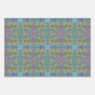 Green Blue Lila Geometric Geschenkpapier Set