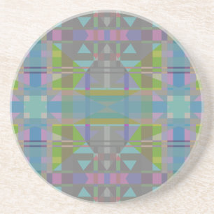 Green Blue Lila Geometric Getränkeuntersetzer