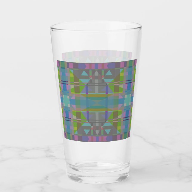 Green Blue Lila Geometric Glas (Vorderseite)