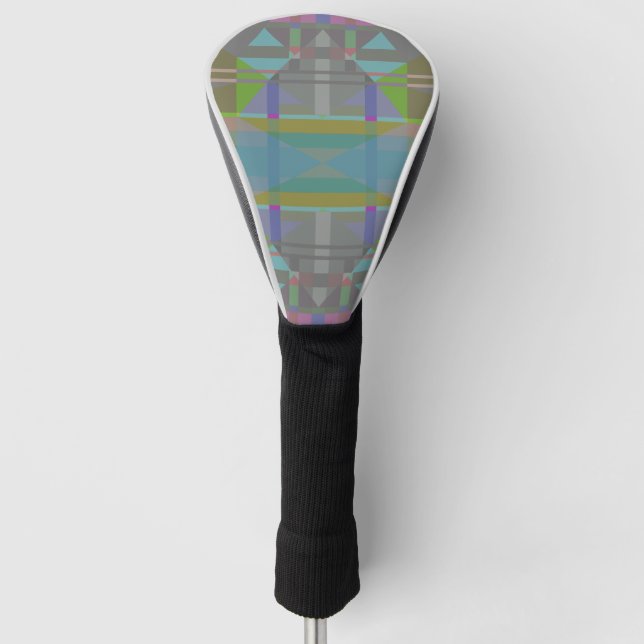 Green Blue Lila Geometric Golf Headcover (Vorderseite)