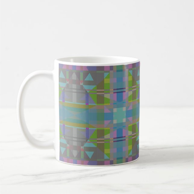Green Blue Lila Geometric Kaffeetasse (Links)