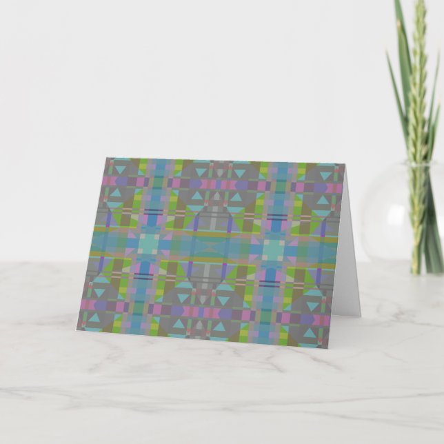 Green Blue Lila Geometric Karte (Vorderseite)