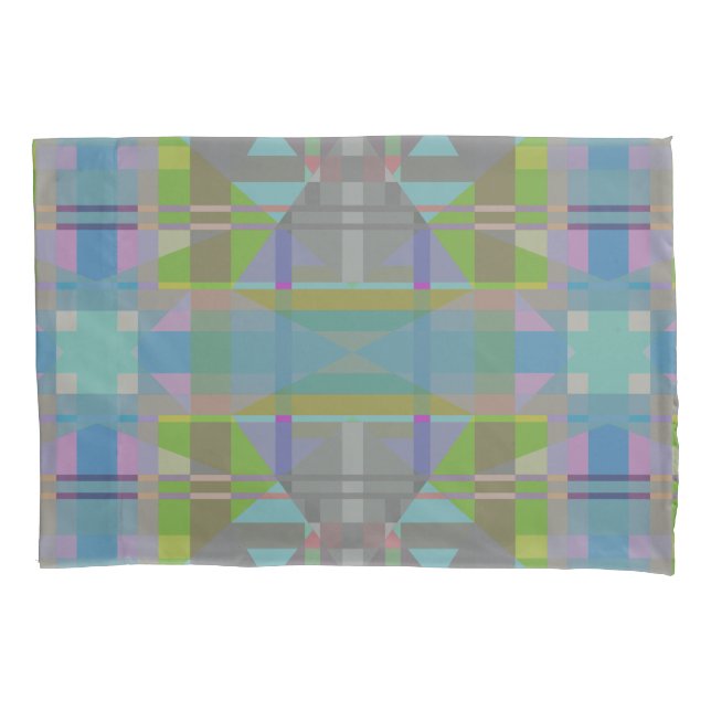 Green Blue Lila Geometric Kissenbezug (Vorderseite)